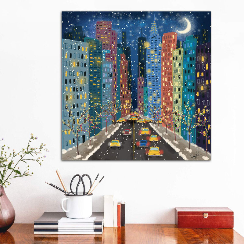42nd Street by Joy Laforme - Wrapped Canvas Painting, 66.04 cm H x 66.04 cm W x 3.175 cm D