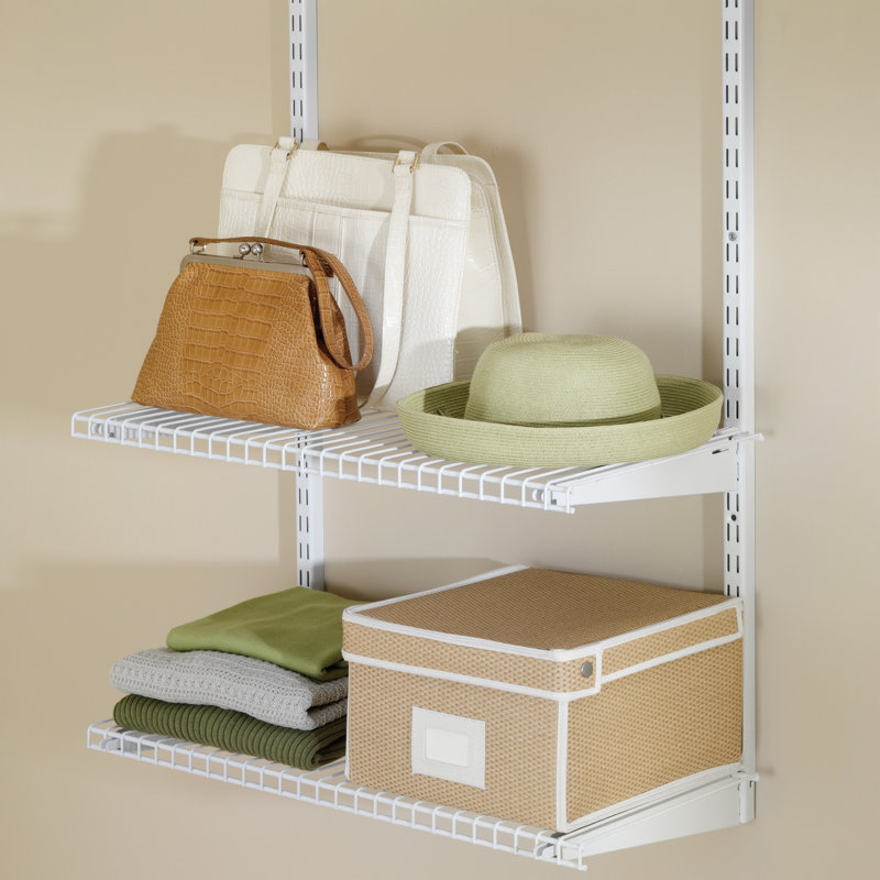 Rubbermaid White 26-Inch Lightweight Stacking Shelving Kit