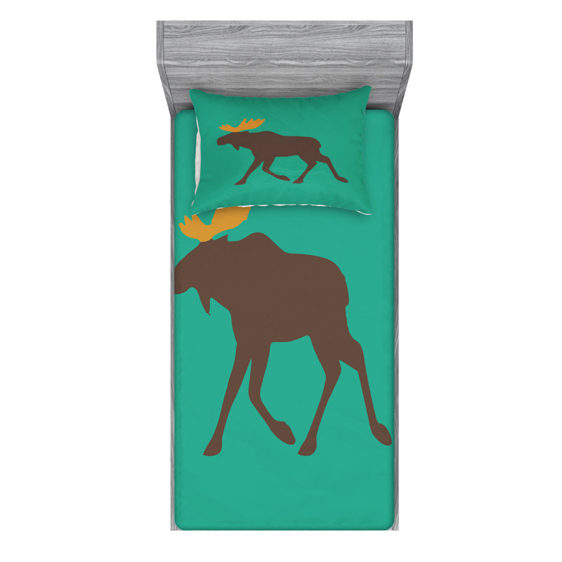 Ensemble de draps Moose with Antler, Ensemble de draps pour lit simple TG avec 1 taie d