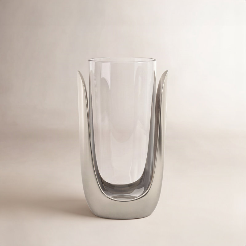 Hurricane Candle Holder, 11" H x 6" W x 6" D, Silver