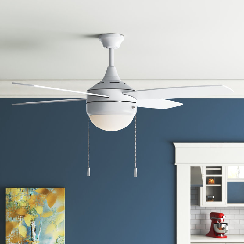52'' Ceiling Fan with Light Kit, White