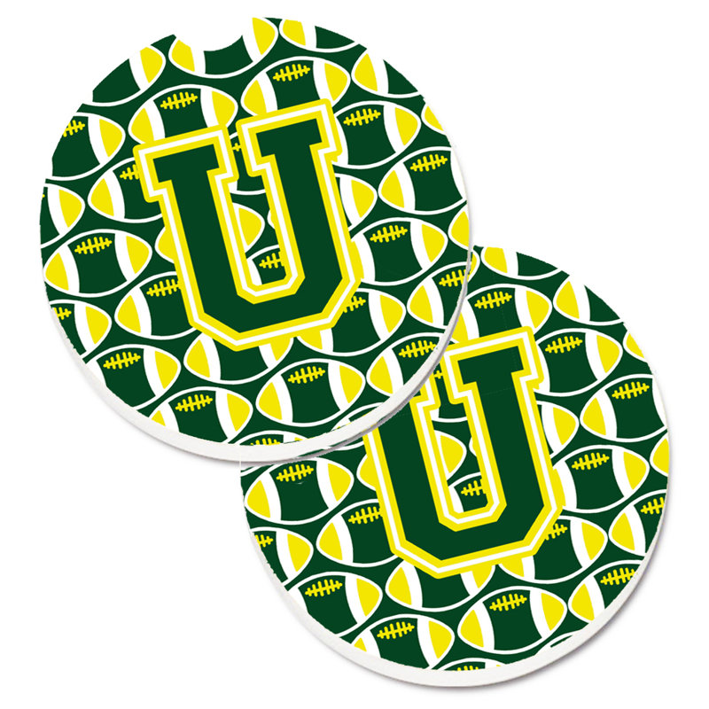 Sous-verre de football, U, Vert / Jaune