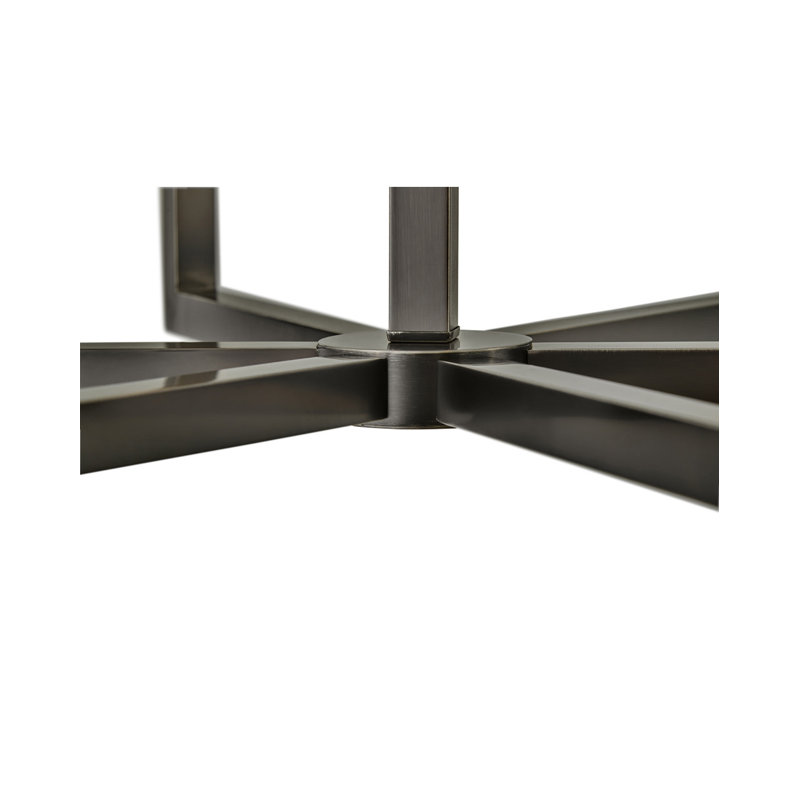 6 - Light Dimmable Geometric Chandelier, Black Oxide, 36"