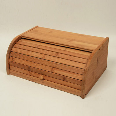 Kitchen Counter Bamboo Bread Storage Bin Natural Bamboo Loaf Container Organizer