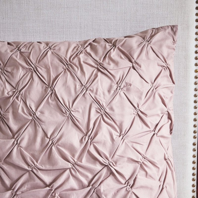 Édredon Blush King - 8 pièces en coton avec imprimé floral à grande échelle et coussins lavables Shabby Chic Euro Shams Soft