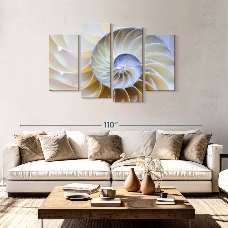 Empty Nautilus Shell, 48" H x 75" W