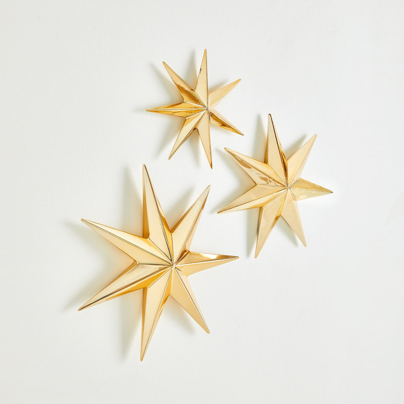 Étoile murale stellaire, H 12 po x l 12 po x P 2,5 po, Or