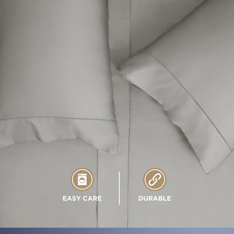 Martex 700 Thread Count 100% Supima Cotton Pillowcases Breathable, Silky Soft & Durable, Standard Pillowcase, Gray