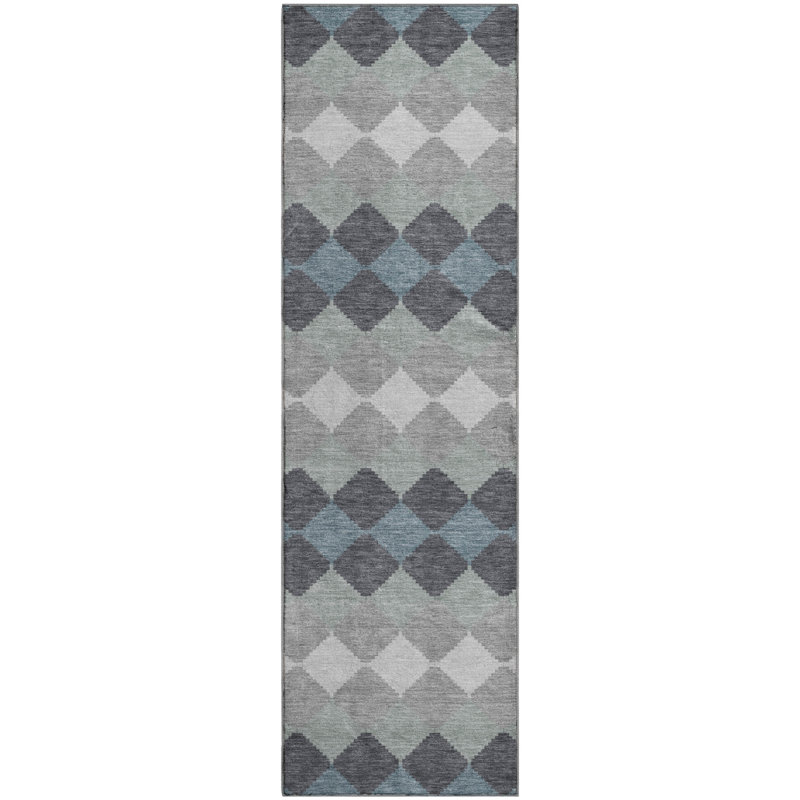 Premium Machine Washable Laclede AMF1007 Geometric Rug, Runner 2'3" x 7'6"