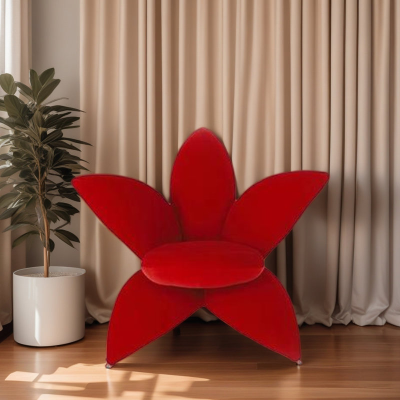 Luxury Creative Flower-shaped Leisure Chair., Red