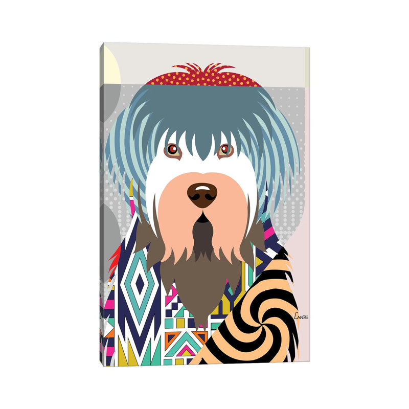 Old English Sheepdog by Lanre Studio - Wrapped Canvas Gallery-Wrapped Canvas Giclée, 20.32 cm H x 30.48 cm W
