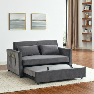 Yodolla 3-in-1 Futon Sofa Bed Chair,Convertible Sofa Sleeper-Dark Gray