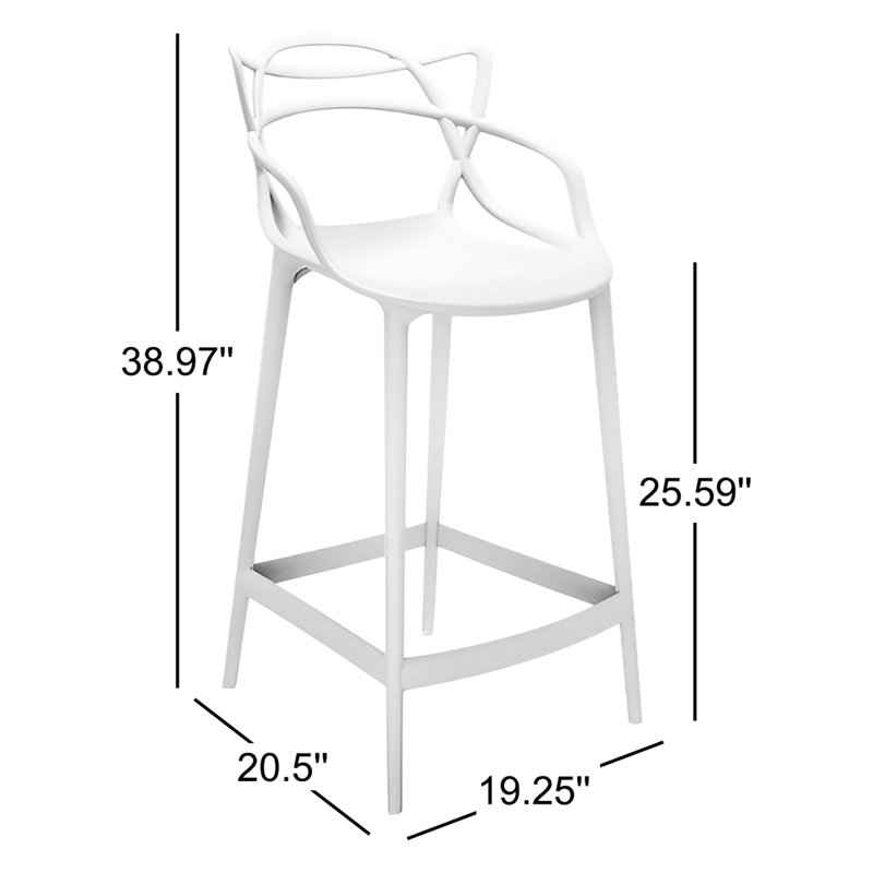Masters Outdoor Stool, Counter, White