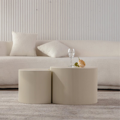 Table basse ronde en bois pour le salon et les petits espaces