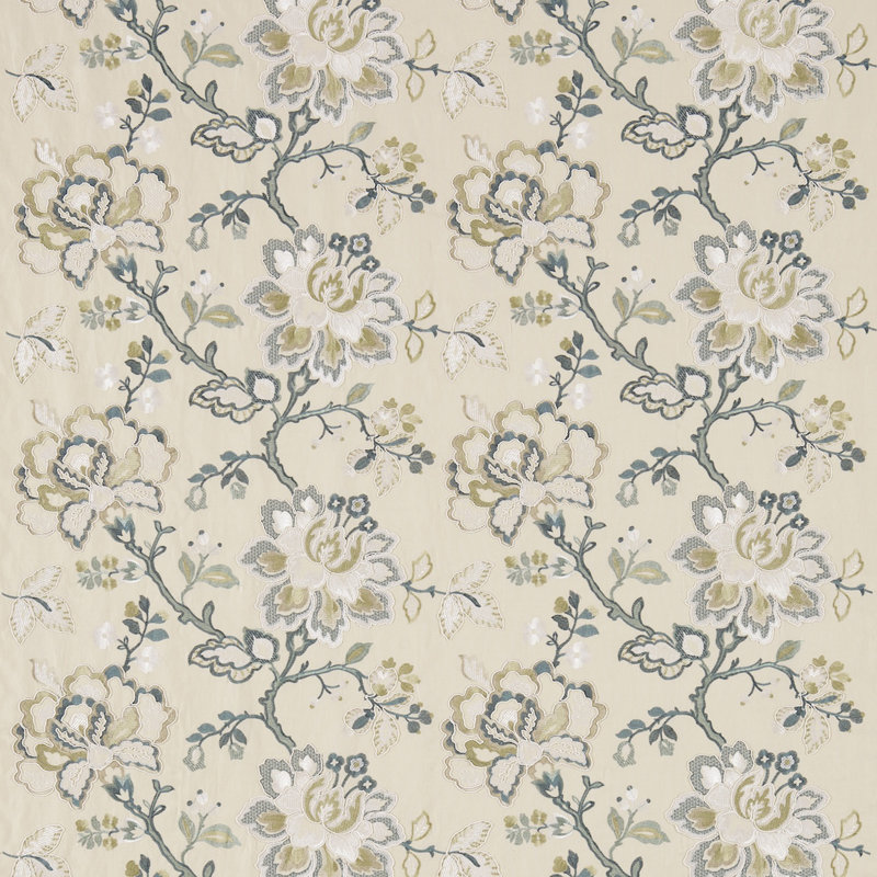 Angelique Fabric, Teal/Manila
