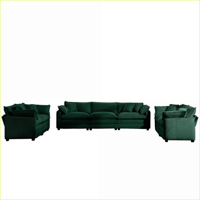 Sofas Couches 2-Piece Set, 2+3-Seater Modern Retro Deep Seat Memory Foam, Sage Green Corduroy | Sage Green | Corduroy