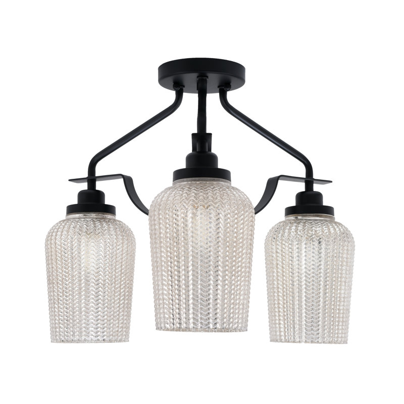 Plafonnier semi-encastré 3 lumières Odyssey, Noir mat