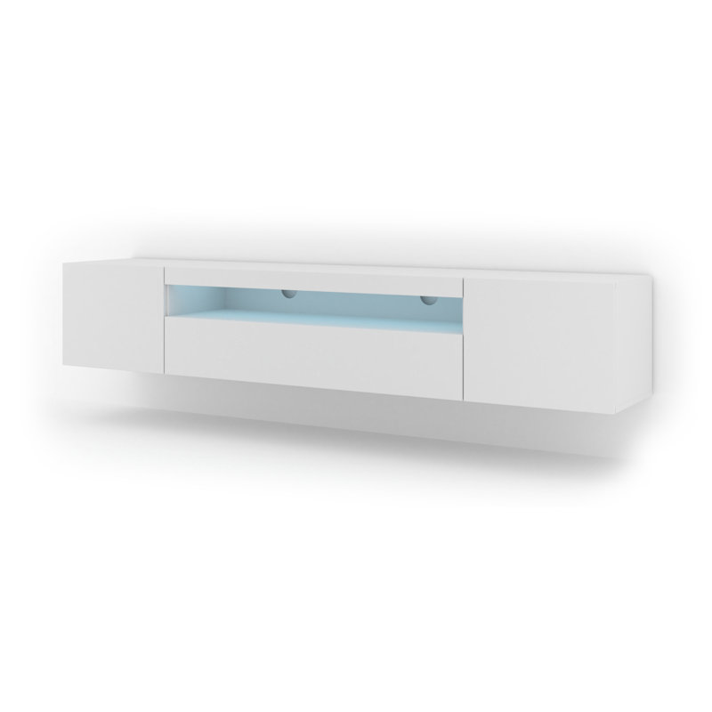 Athanasia Unfinished TV Stand for TVs up to 88", White Matt