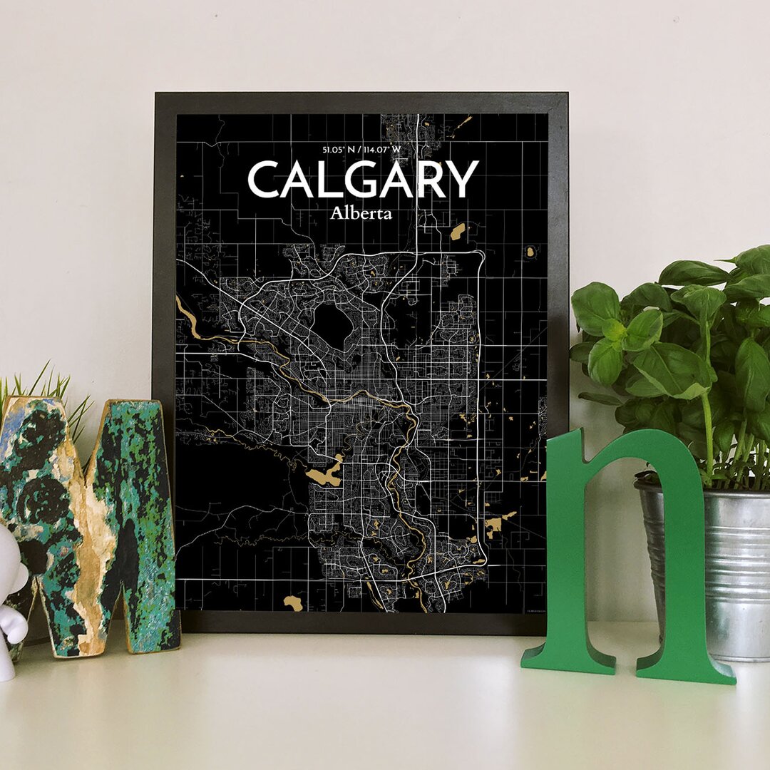 Grafikdruck Calgary City Map