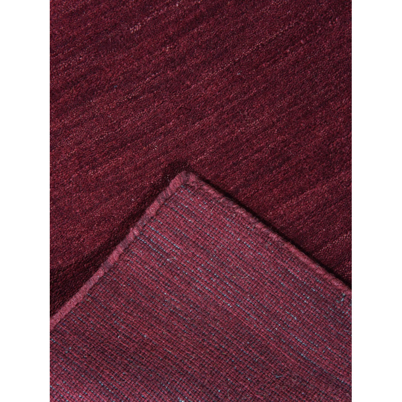 Handmade Dark Red Wool Runner Rug, 2'6" x 8'