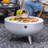25.6" Round Fire Pit Table with Foldable Legs & Lid,  Wood Burning Fire Pit for Barbecue