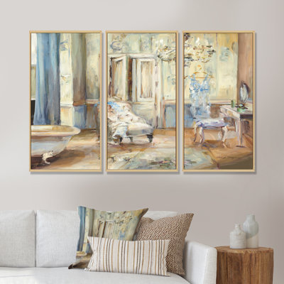 French Boudoir Bath I - 109 Piece Painting on Canvas