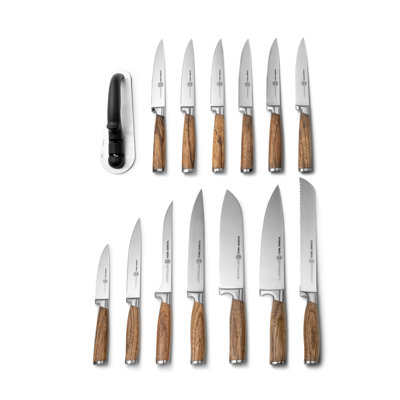 Zebra Wood 15-Piece Knife Block Set