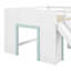 Grand lit mezzanine avec bureau, tablette ouverte et boîte de rangement, station de charge USB
