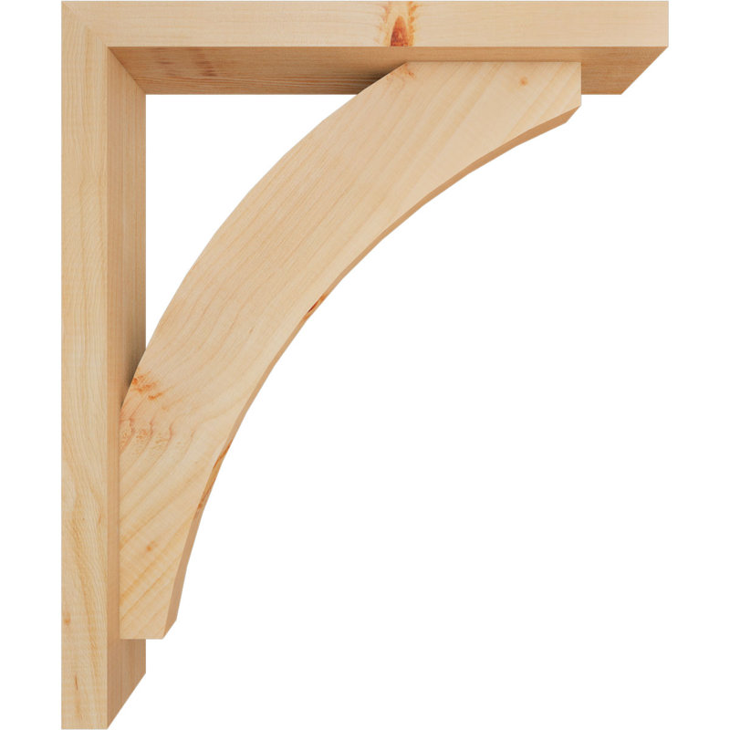 Thorton Block Bracket with Offset Brace, 24 x 20, 3 1/2"W Douglas Fir (Smooth)