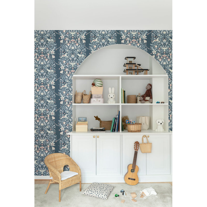 Galerie Resan Scandenavian Cirkus Foliage Wallpaper, Blue