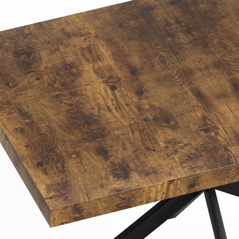Table de salle à manger rectangulaire extensible de 55,11 po à 70,86 po, Brun