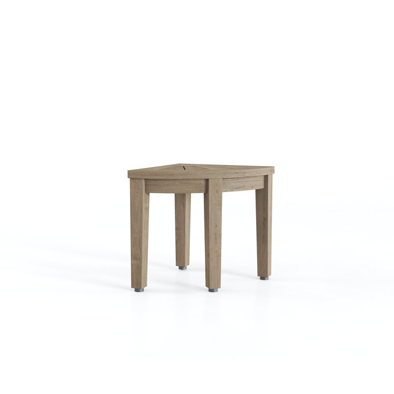 Banc de douche en teck Kai Petite OptiAREA, H 13 po x l 12 po x P 12 po, Gris