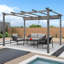 Pergola en aluminium mauve avec auvent-61830300-102355372