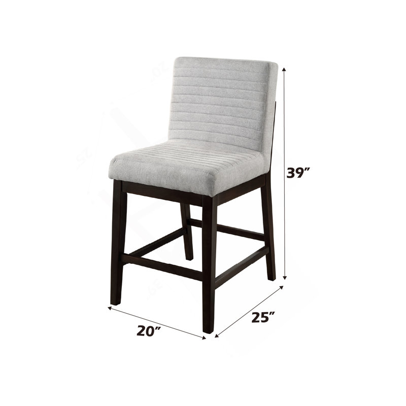 Ensemble de chaises à hauteur de comptoir Edwyn en lin et espresso gris (ensemble de 2)