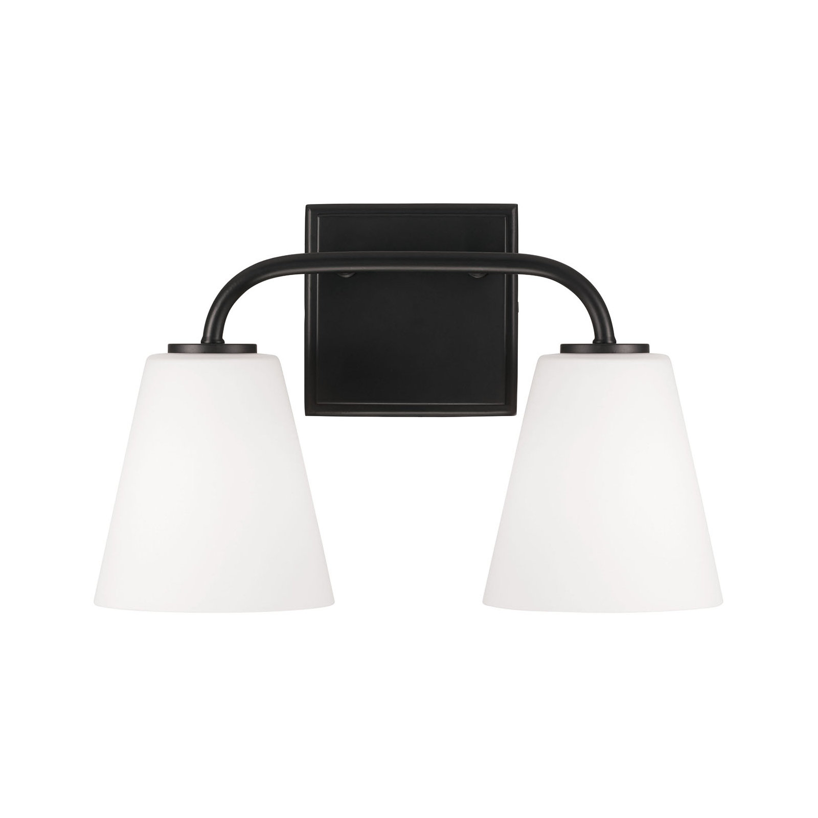 Crete 2 Light Frosted Dimmable Vanity Light, Matte Black