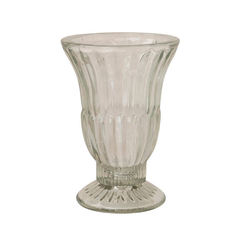 Vase pressé en verre multicolore