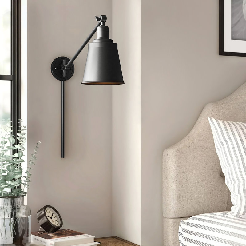 Lampe murale avec bras pivotant à 1 lumière Lavender Hill, DEL, Noir mat