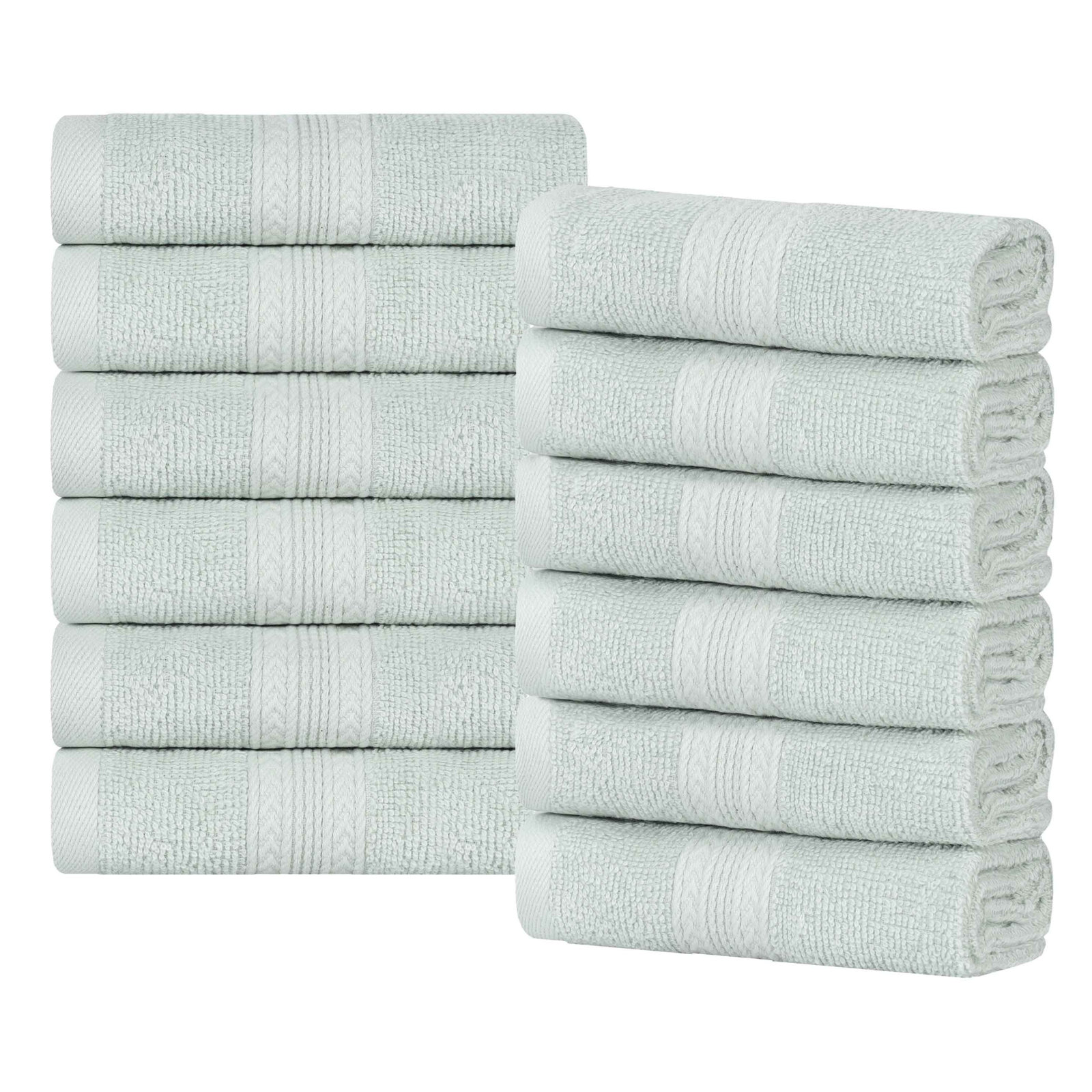 Sustainable Cotton Washcloth Set, Aqua Marine