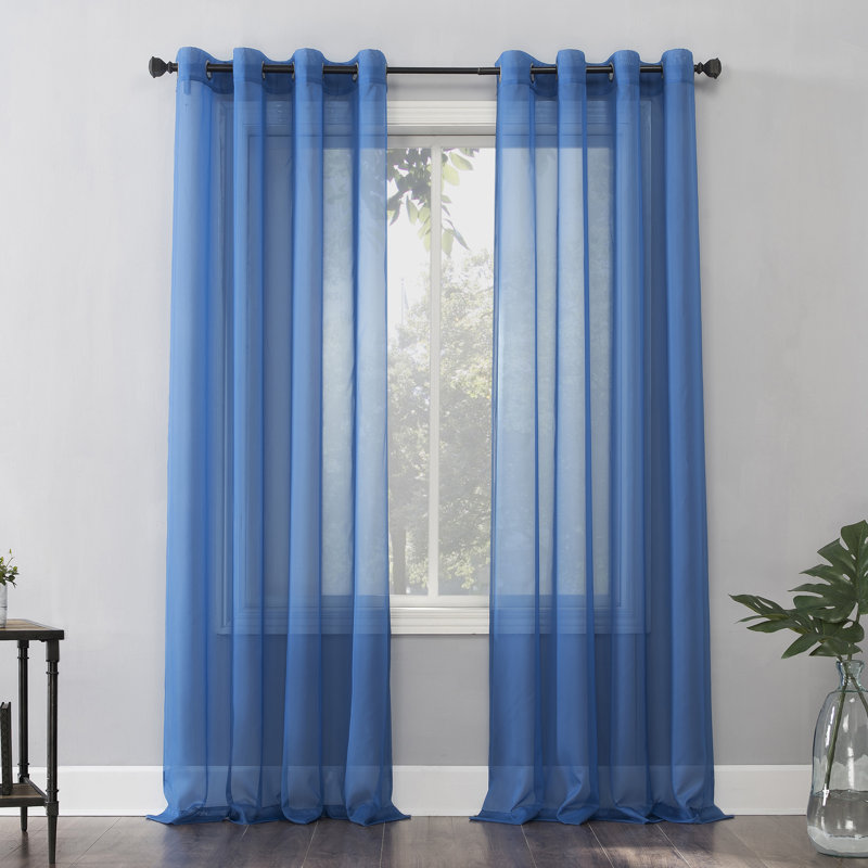 Wayfair Basics® Sheer Grommet Curtain Panel, Eggshell, 59" W x 120" L