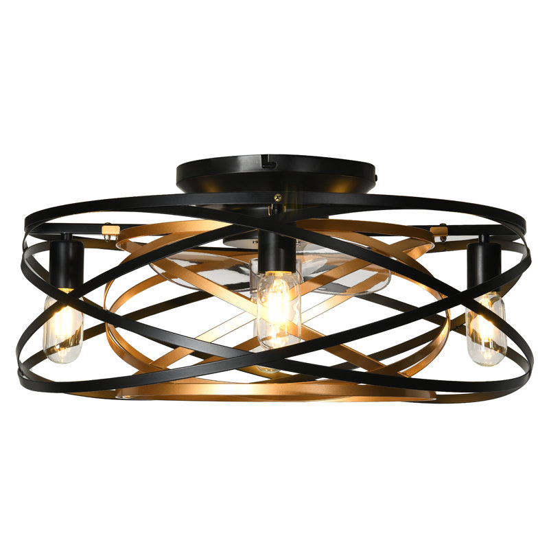 Ventilateur de plafond en cage 22,8 po avec ensemble d'éclairage et télécommande Digregorio