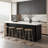 Kitchen Island with Storage, 72'' Kitchen Storage Island with 3 Drawers, Island Table with Adjustable Shelves,Buffet Sideboard Cabinet for Dining Room,Black