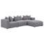 Fauteuil d'appoint sans accoudoirs gris avec coussin décoratif-679867169