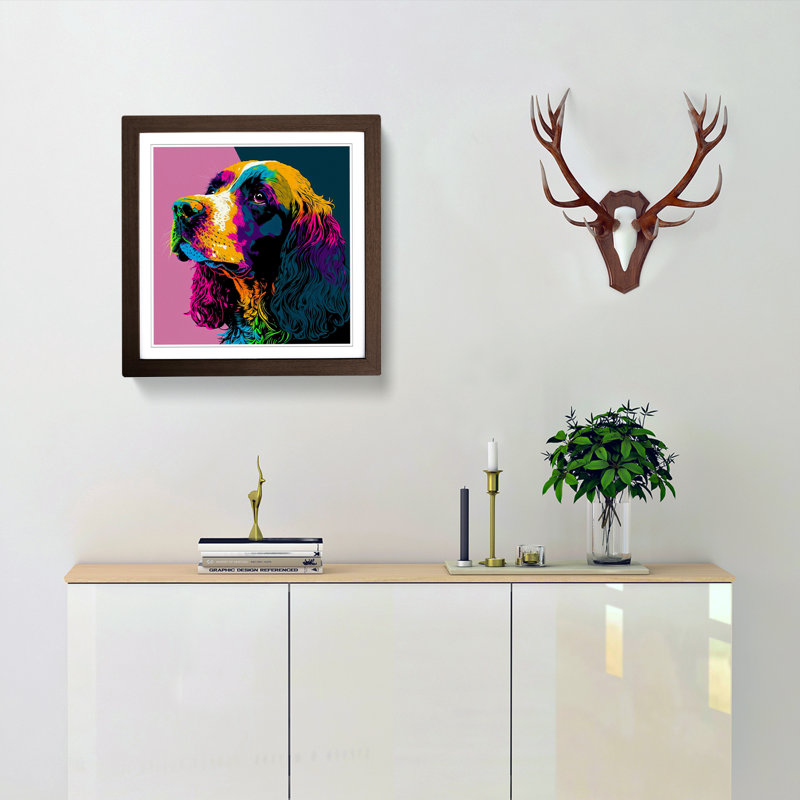 Cocker Spaniel Pop Art - Framed Print, Walnut