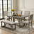 Briselle Retro 6-Piece Dining Table Set with Chairs and Bench-117217671-117217668