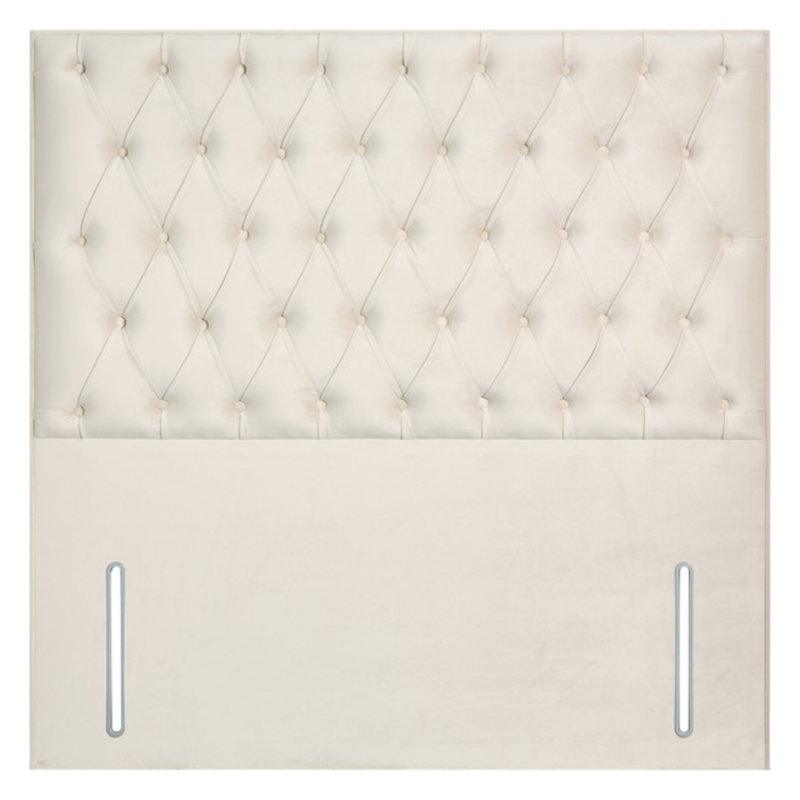 Upholstered Headboard, Small Double (4'), Cream, Velvet
