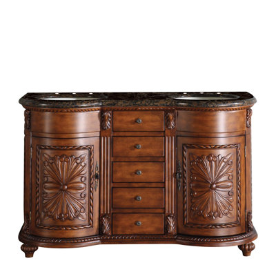 Truet 54'' Double Bathroom Vanity with Granite Top