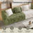 NOVA 110" Modular Sectional Sofa, Boneless 4-Seater Chenille Couch with 26" Deep Seats, Curved Armrests, Plush Cushions and Color-Block Design-Green and Beige-121090302