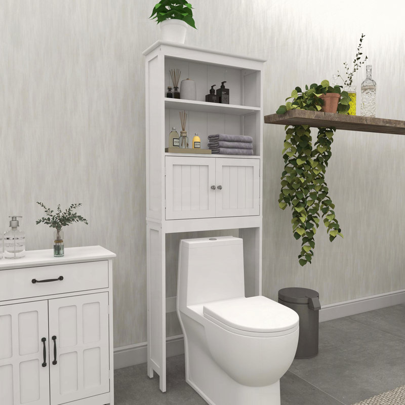 Over The Toilet Rack with 2 Doors and Storage Shelf