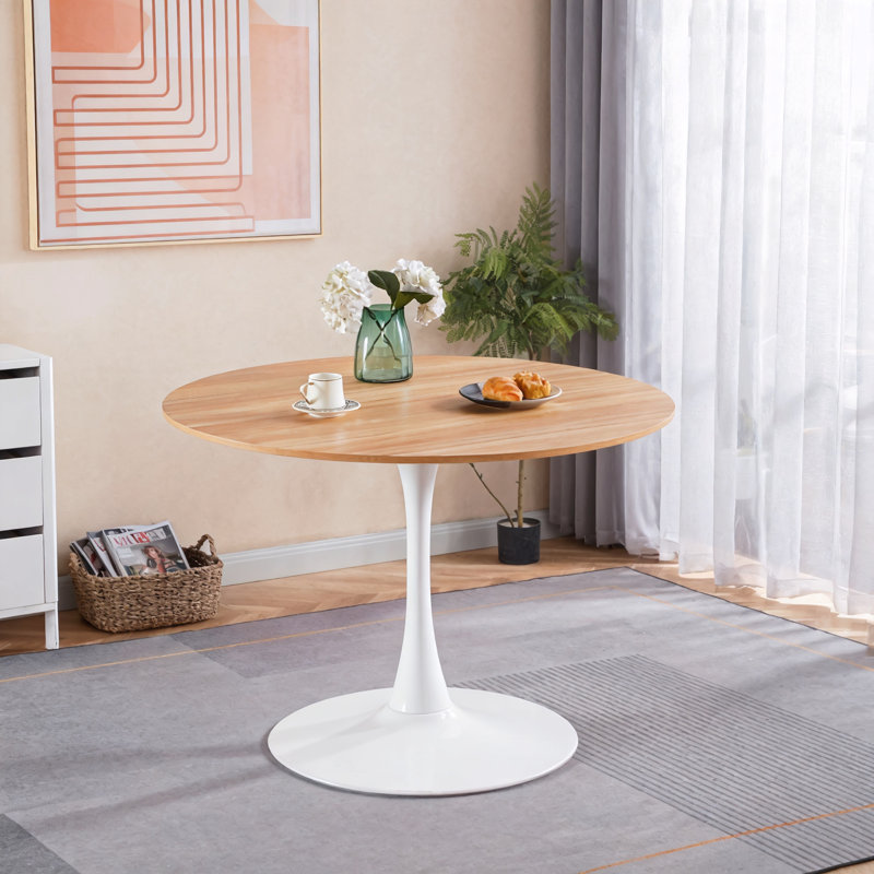 Table de cuisine pour petits espaces, Naturel, Blanc