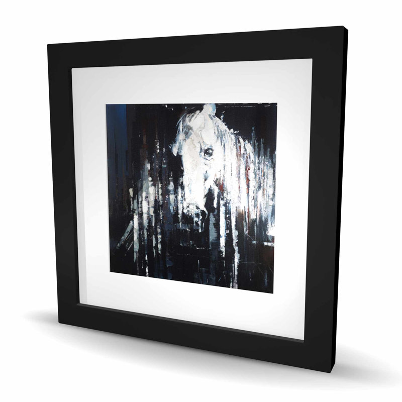 Cheval abstrait sur fond noir - reproduction d'animaux de ferme